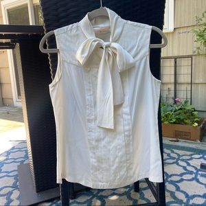 Tory Burch front tie blouse short sleeves